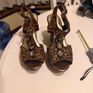 Reba Brown Leopard Print Heels